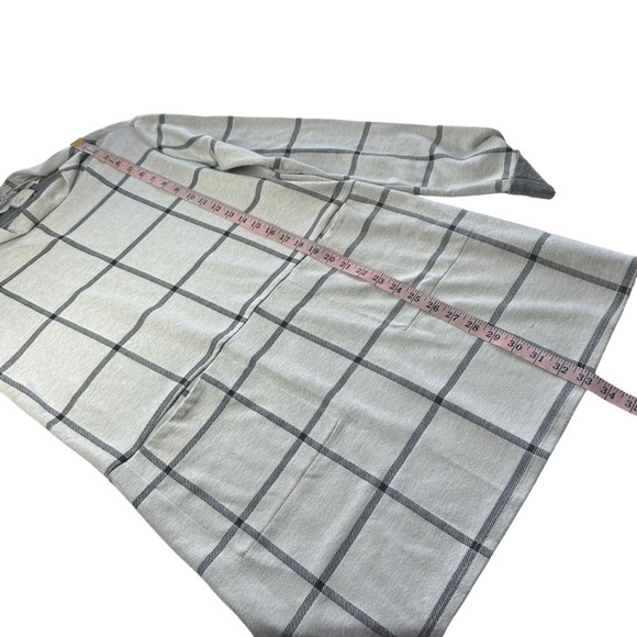 ANTHROPOLOGIE POSTMARK Windowpane Sweater Tunic Mini Dress Plaid Medium M Gray - Picture 8 of 8